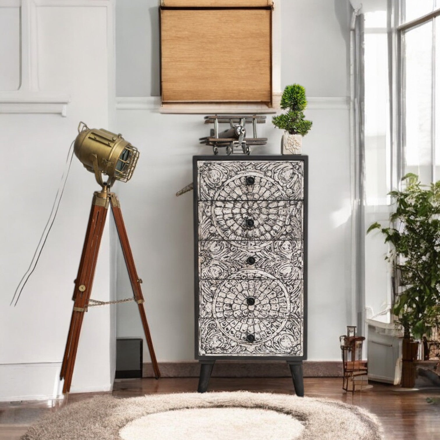 Wooden White Rustic Drawer Chest |wooden drawer chest|wooden drawer storage|storage drawer|dresser|white chest of drawers|drawer|chest dresser,