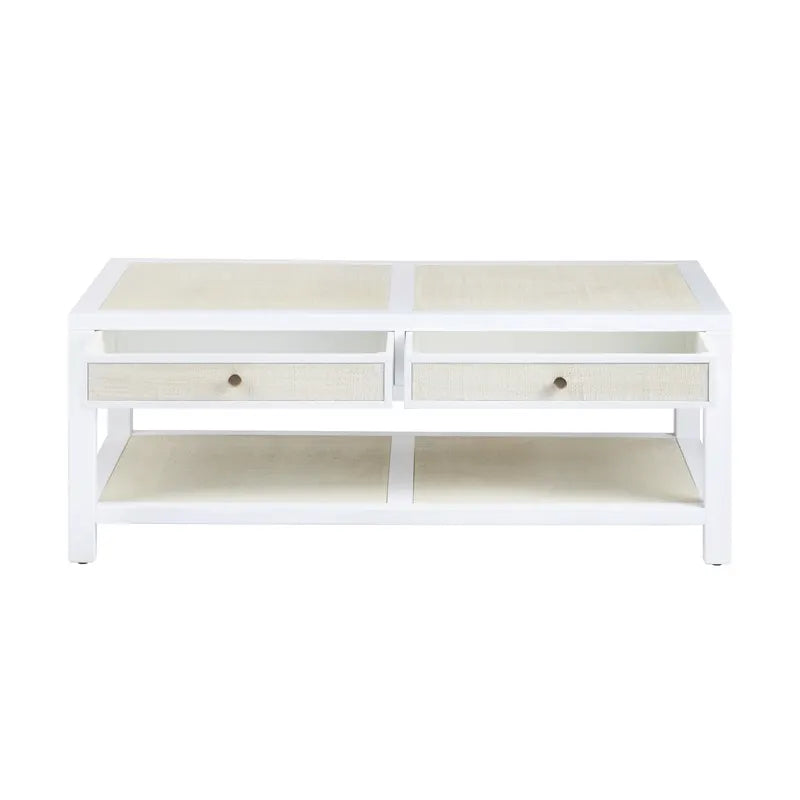 whitewashed mango wood coffee table