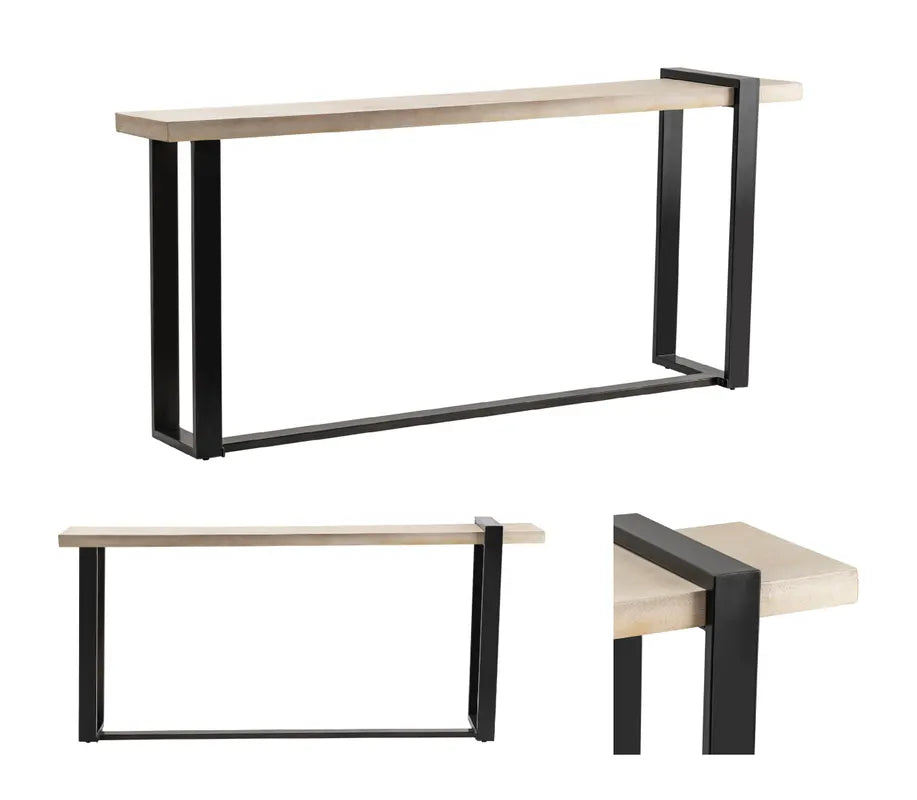 wood and metal console table
