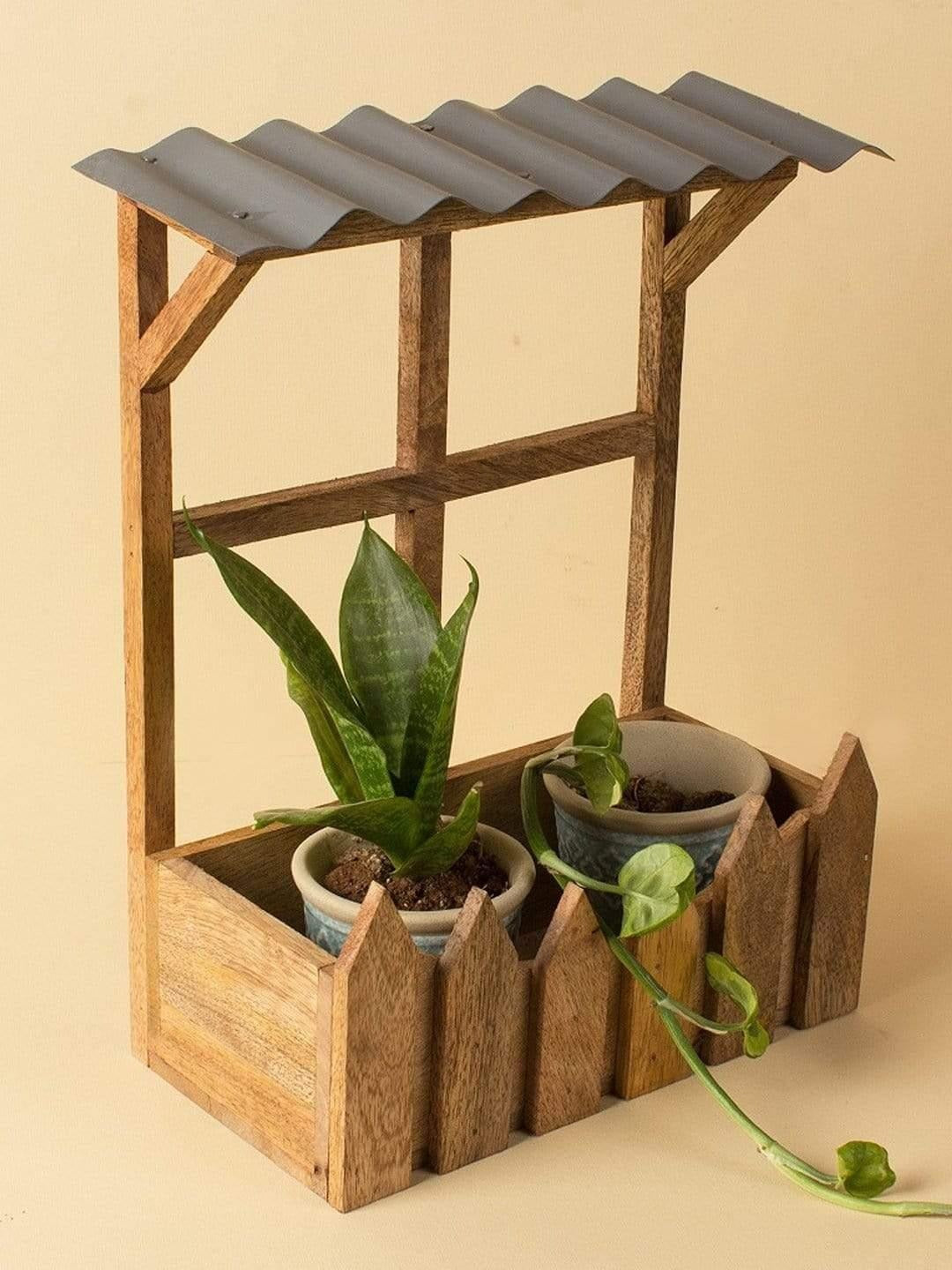 Wooden Hut Planter Holder - J.L.HOME DECOR