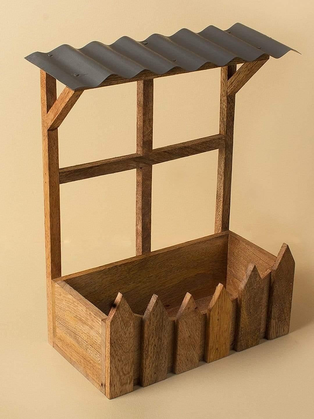 Wooden Hut Planter Holder - J.L.HOME DECOR