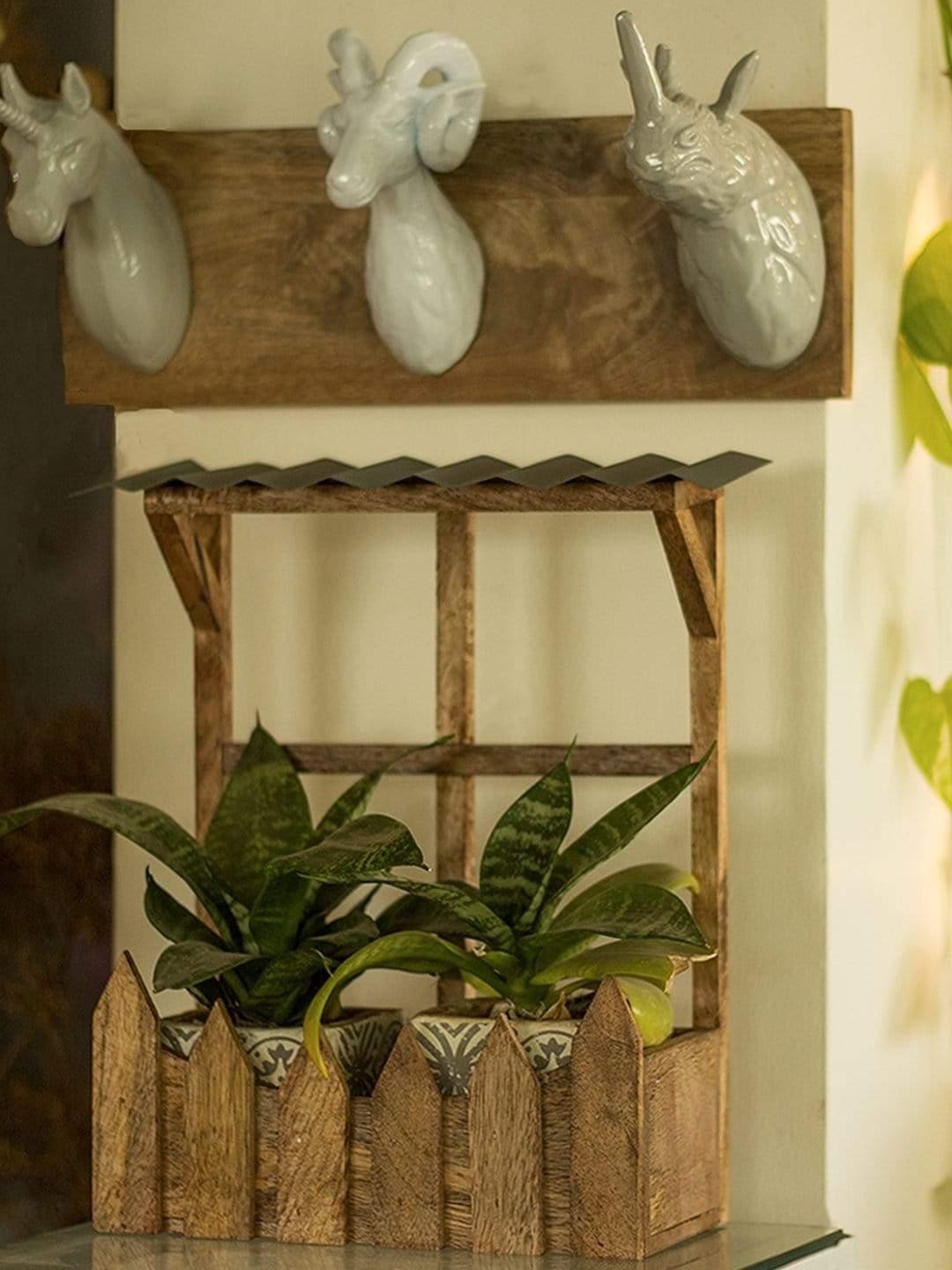 Wooden Hut Planter Holder - J.L.HOME DECOR