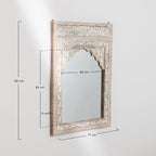 Handmade Indian Style Jharokha Hand Carved Wall Mirror in Solid Hard Wood | Vinatge | Rustic | Living Room Antique Wall Decor
