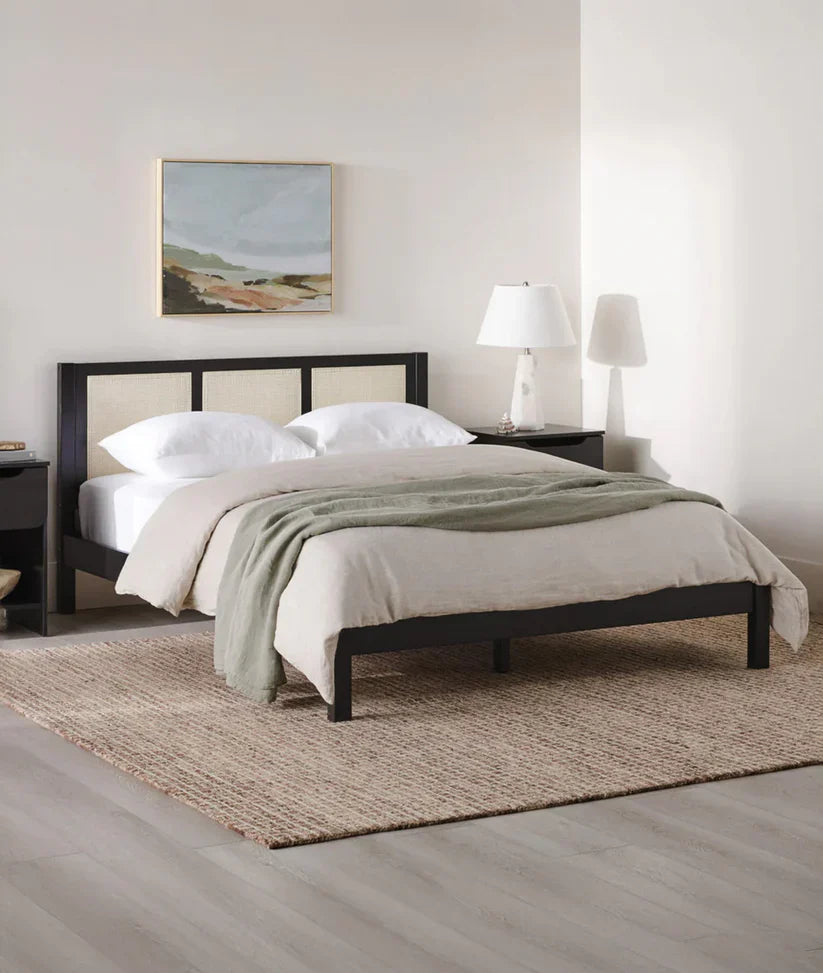 woven rattan bed