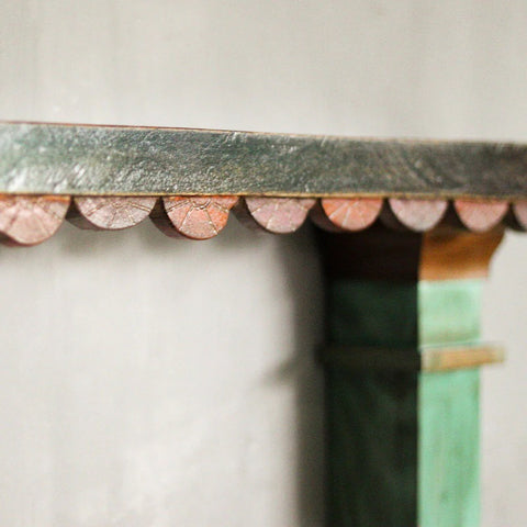 Wooden Wall Shelf | Green & Orange - J.L.HOME DECOR
