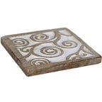 Set Wood Coasters (Set of 4) Rustic Wooden Carved - J.L.HOME DECOR