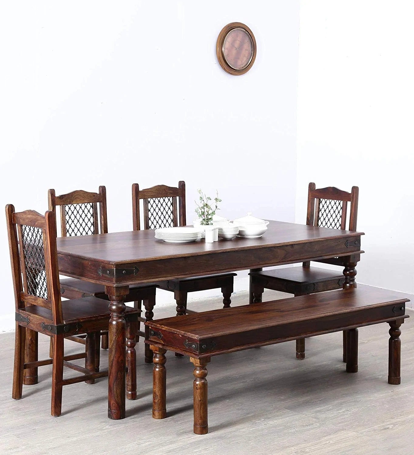 Jodhpur Solid Wood Six Seater Dining Set - J.L.HOME DECOR