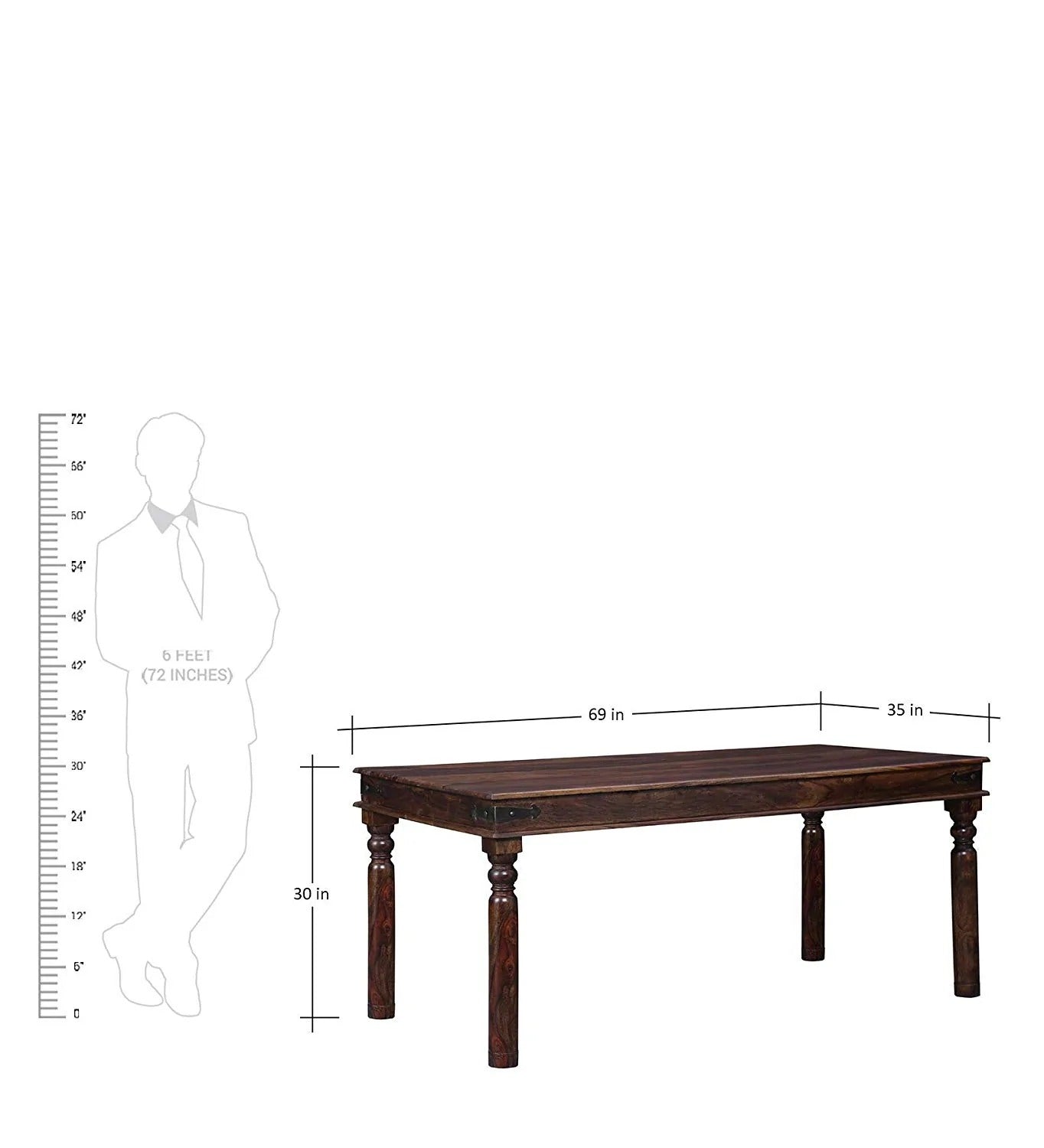 Jodhpur Solid Wood Six Seater Dining Set - J.L.HOME DECOR