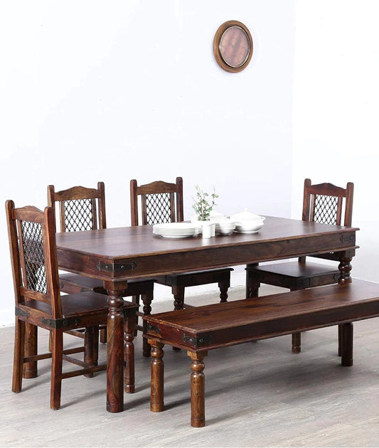 Jodhpur Solid Wood Six Seater Dining Set - J.L.HOME DECOR