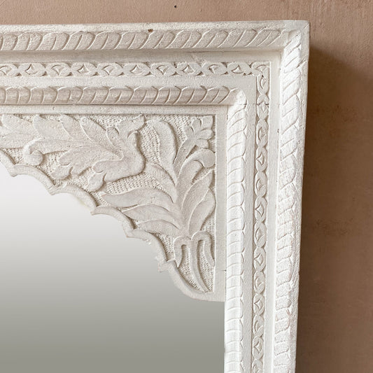 Wall Décor Mirror Frame | Carved in Solid Hard Wood | Vintage Mirror Frame for Bedroom - J.L.HOME DECOR