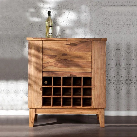 Bottled Up Bar Cabinet in Solid Wood - J.L.HOME DECOR