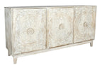 Carved 3 Door Buffet Sideboard in Solid Hard Wood - J.L.HOME DECOR