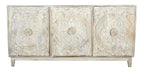 Carved 3 Door Buffet Sideboard in Solid Hard Wood - J.L.HOME DECOR