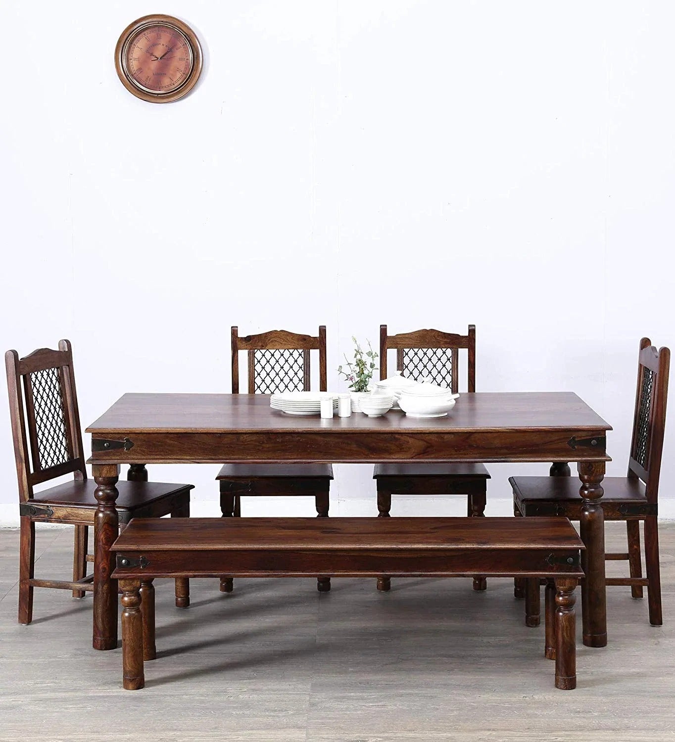 Jodhpur Solid Wood Six Seater Dining Set - J.L.HOME DECOR