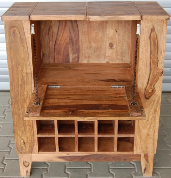 Bottled Up Bar Cabinet in Solid Wood - J.L.HOME DECOR