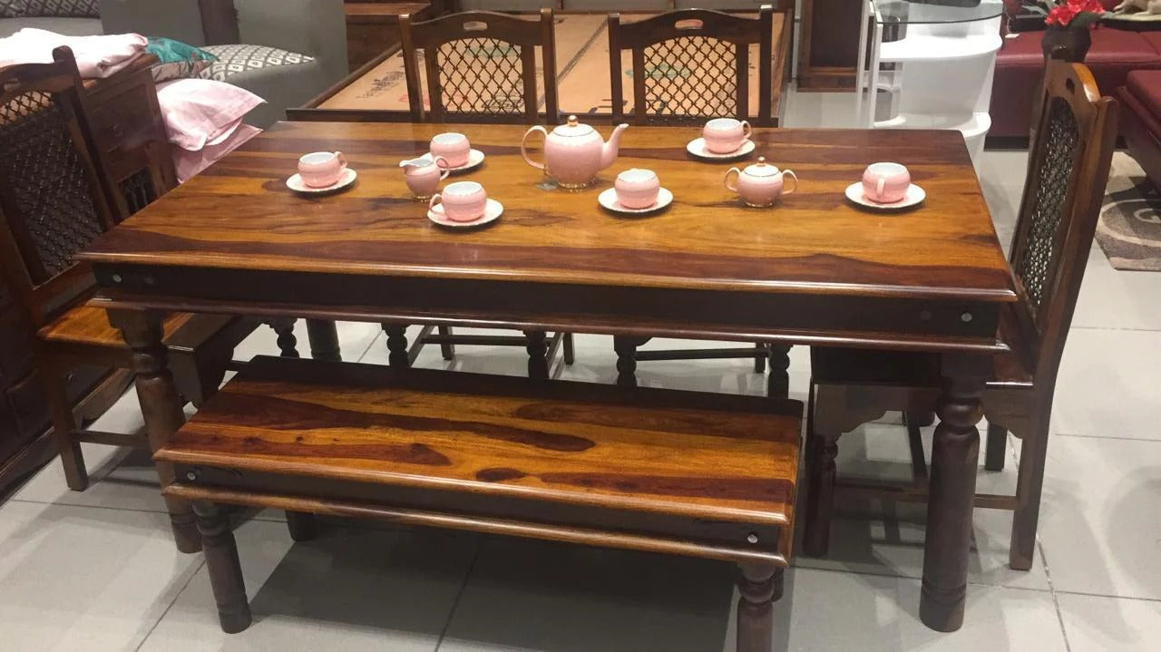 Jodhpur Solid Wood Six Seater Dining Set - J.L.HOME DECOR