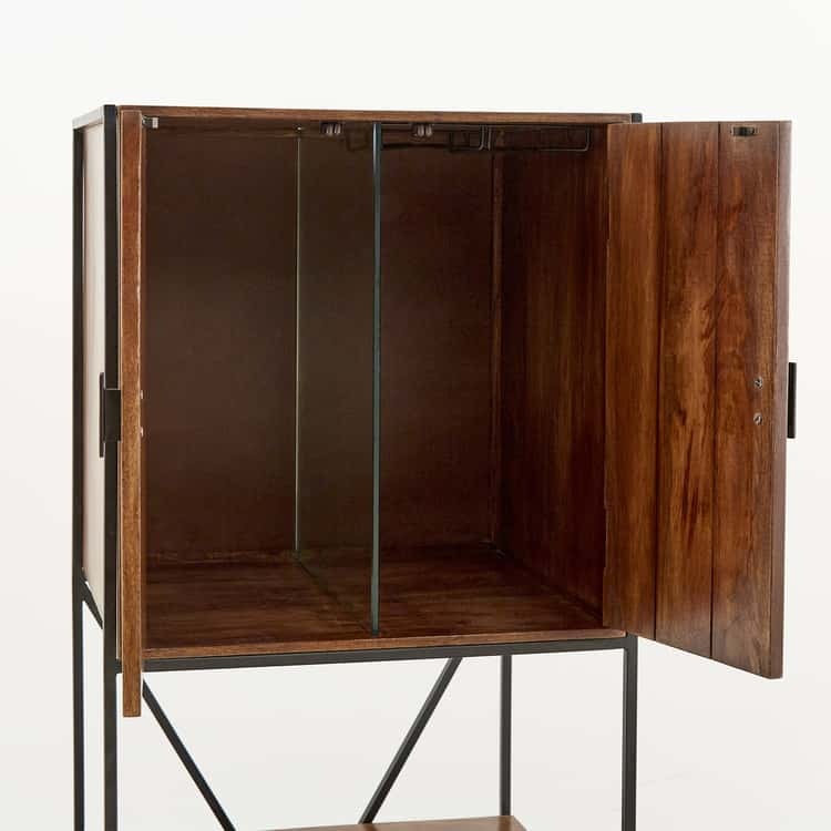 Mango Wood Bar Cabinet - Brown - J.L.HOME DECOR