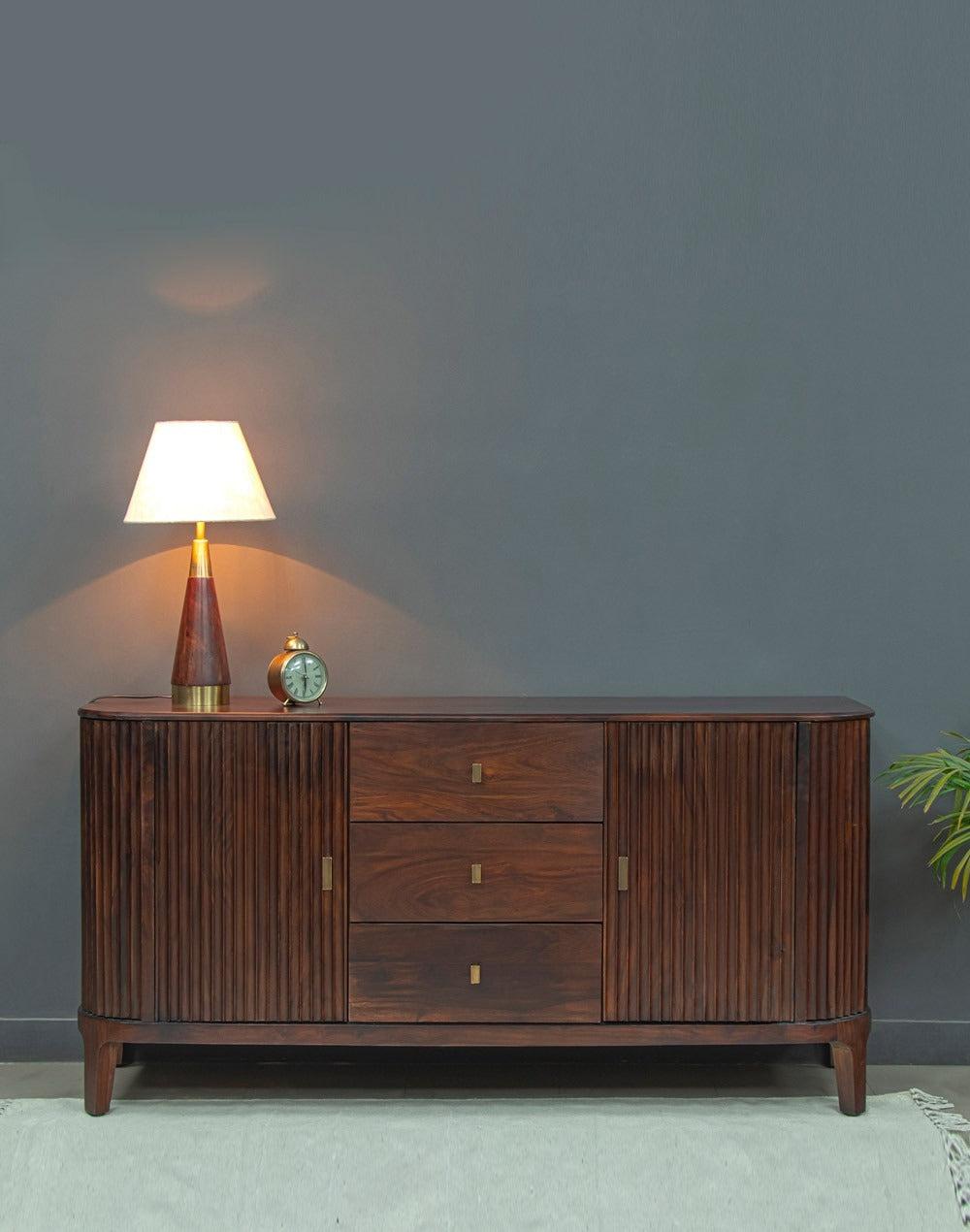 Vintage Flute Mango Wood Sideboard Cabinet - J.L.HOME DECOR
