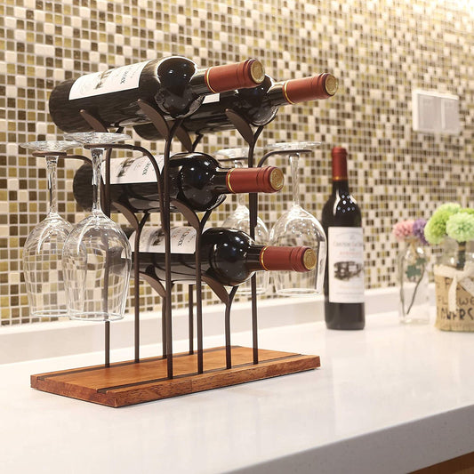 Tabletop Wood Wine Holder - J.L.HOME DECOR