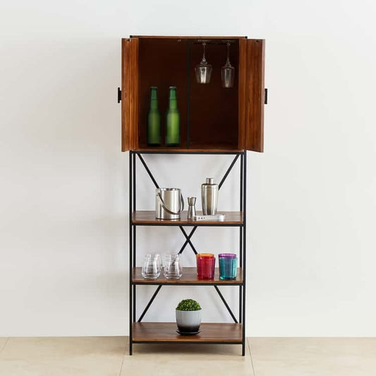 Mango Wood Bar Cabinet - Brown - J.L.HOME DECOR