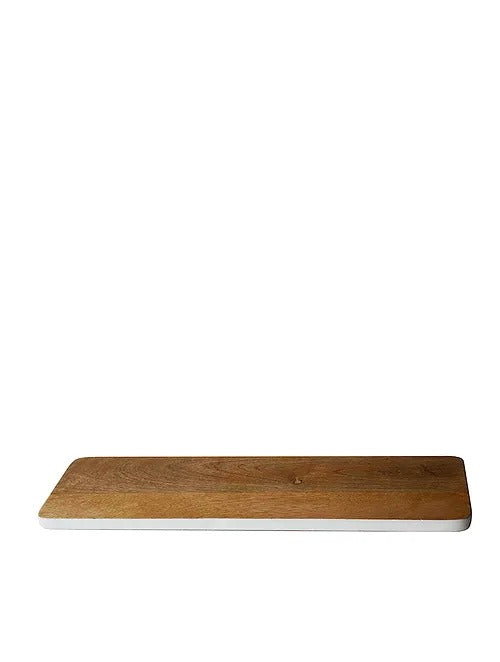 Natural White Wood Chopping Board Cum Server (L- 20.8in, W- 6.8in, H- 1in) - J.L.HOME DECOR