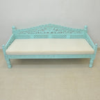 Mughal Garden Hand Carved Balinese Daybed Turquoise L - J.L.HOME DECOR