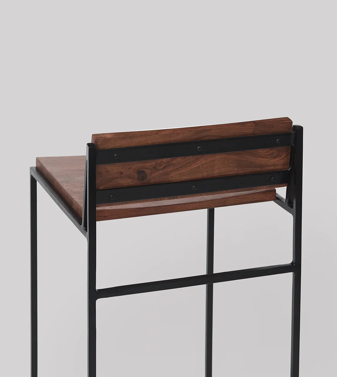 Bar stool made of solid mango wood and iron - J.L.HOME DECOR