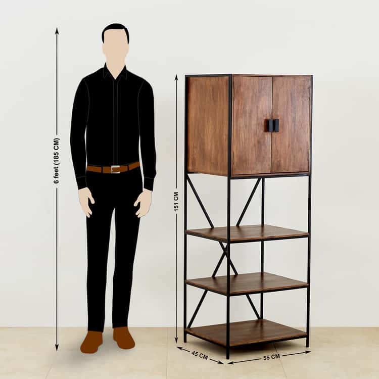 Mango Wood Bar Cabinet - Brown - J.L.HOME DECOR