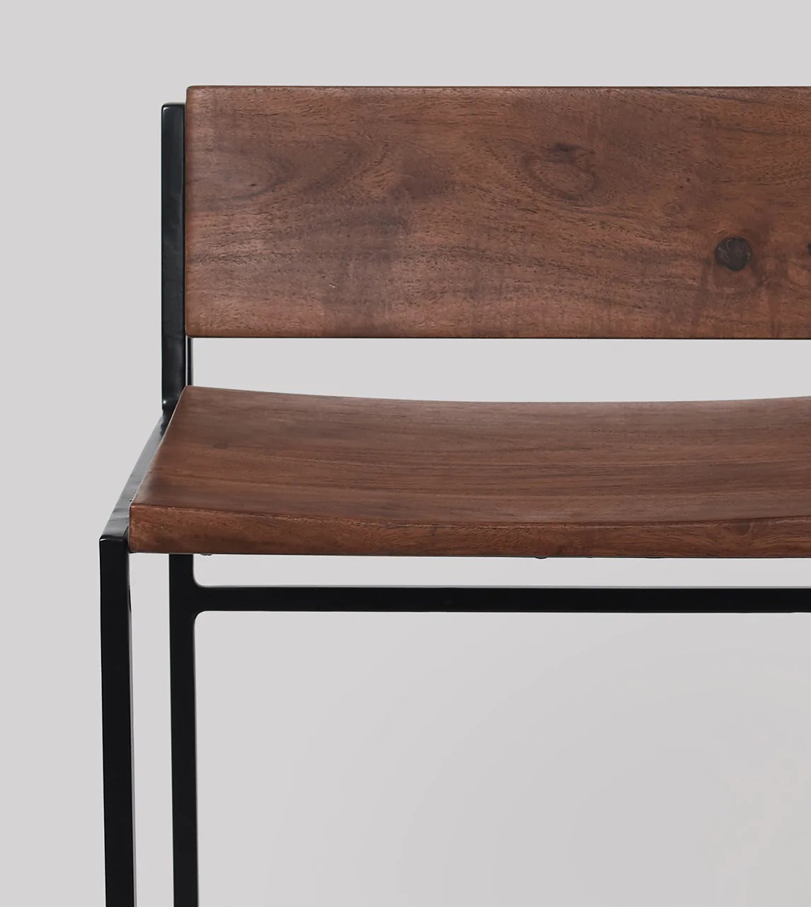 Bar stool made of solid mango wood and iron - J.L.HOME DECOR