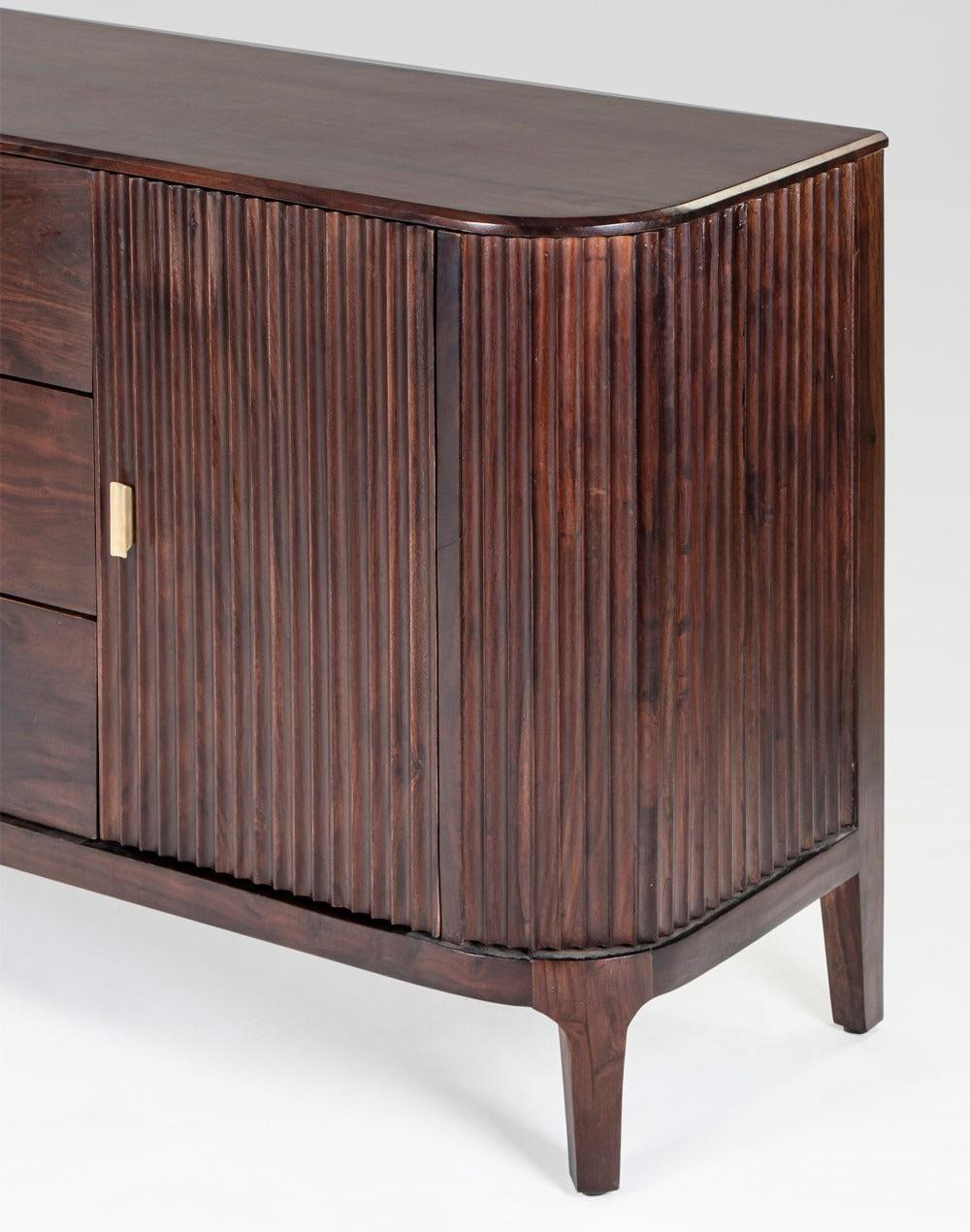 Vintage Flute Mango Wood Sideboard Cabinet - J.L.HOME DECOR