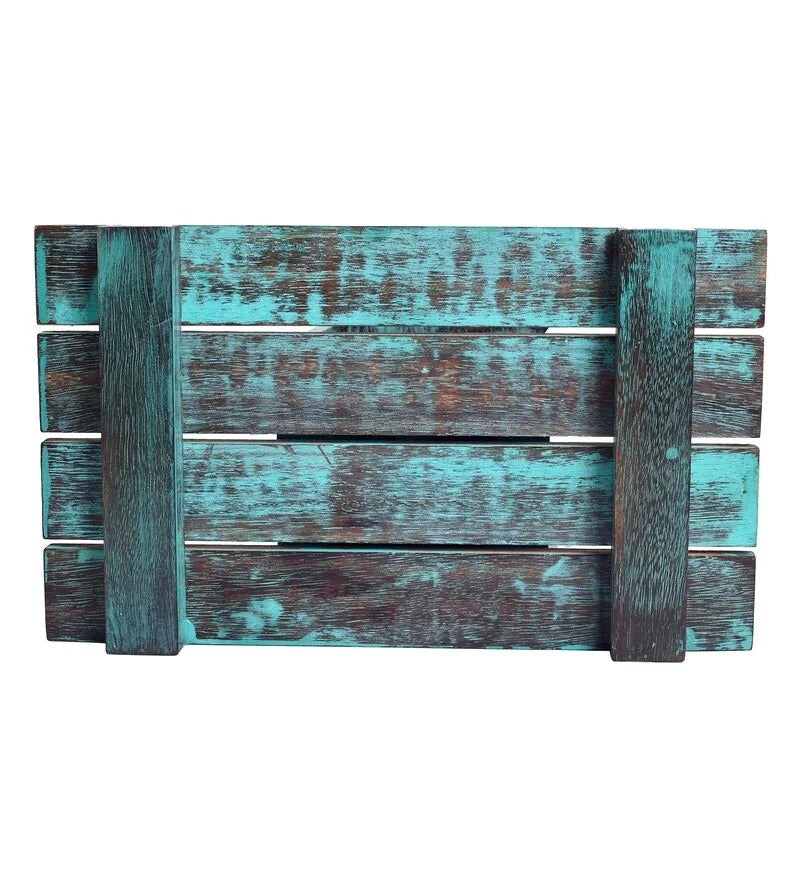 Antique Blue Colour Mango Wood Key Holder - J.L.HOME DECOR