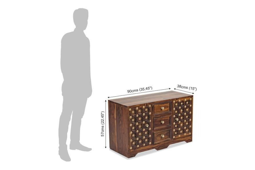 Solid Wood Brass Dressing Table - J.L.HOME DECOR