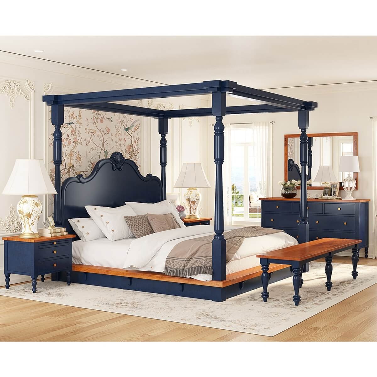 Florentina Poster Bed - J.L.HOME DECOR