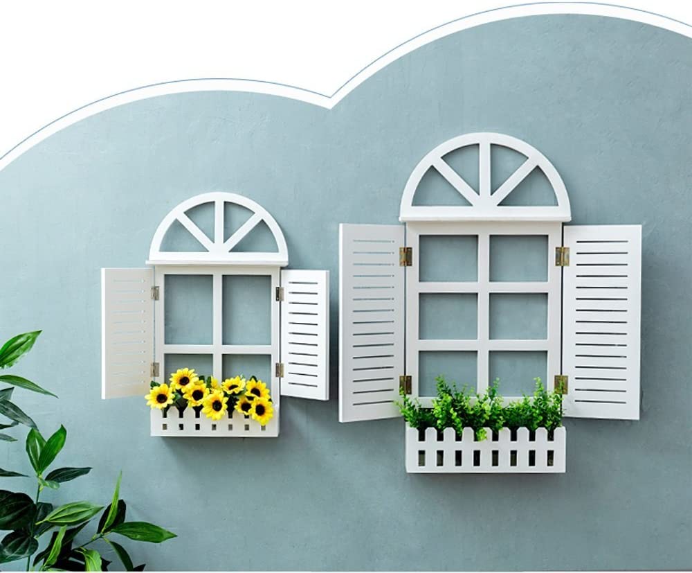 Handcrafted Fake Window Wall Decor in Large (75x41 cm) and Small (55x33.5 cm) sizes, made of high-quality wood. Perfect for living room, bedroom, and dining area wall decor. Adds rustic charm and the illusion of a window to any wall. Ideal for indoor and outdoor spaces, balcony wall decor, and plant wall displays. Made in Jodhpur (Rajasthan).