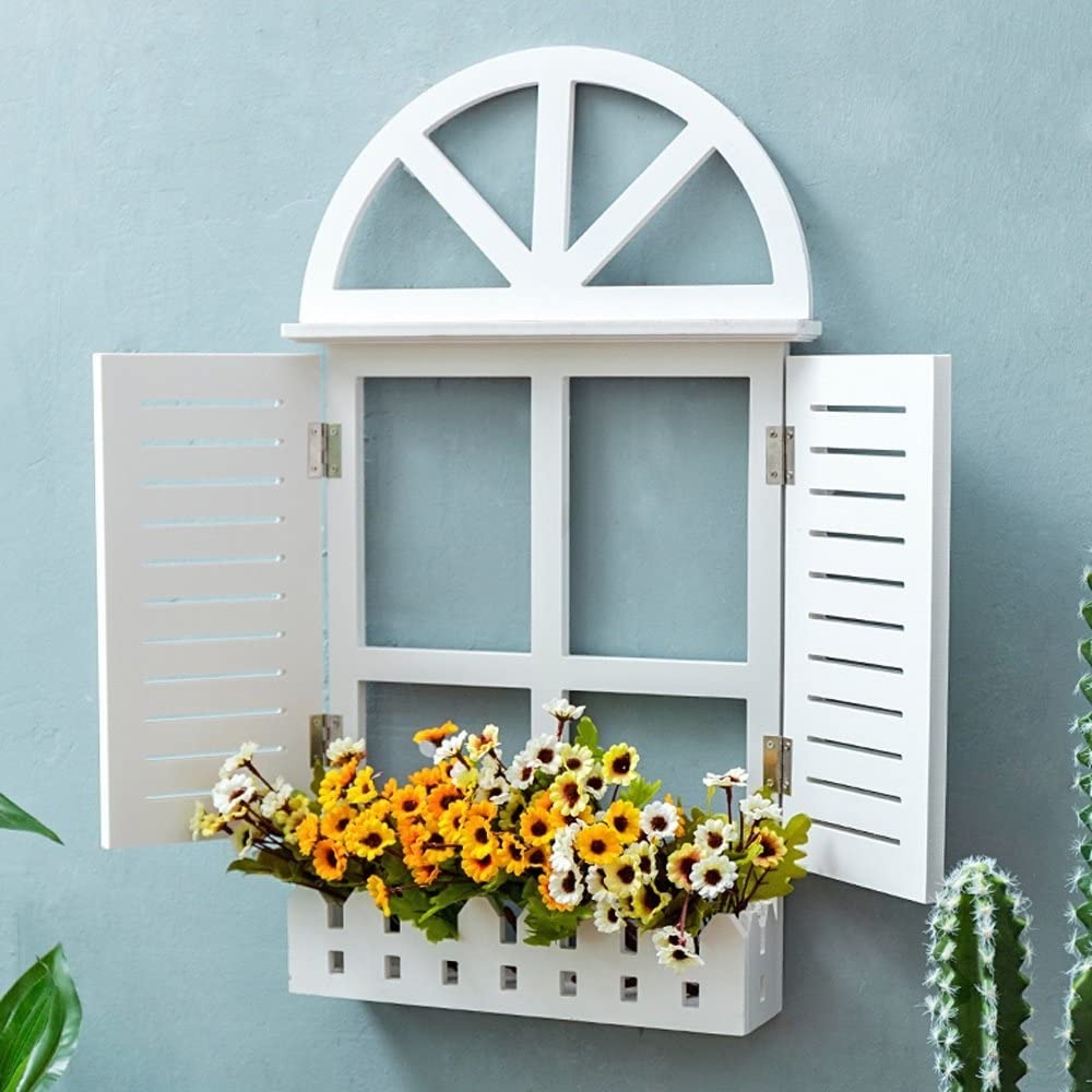 Creative Wall Fake Window Decoration Flower Basket Wall Hanging Wall Decoration Pendant Cafe Living Room Plant Pot - J.L.HOME DECOR