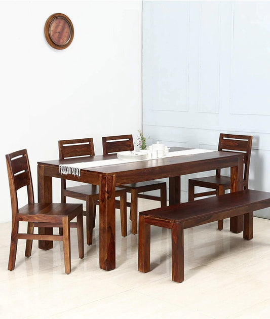 Teen Panti Six Seater Solid Wood Dining Set - J.L.HOME DECOR