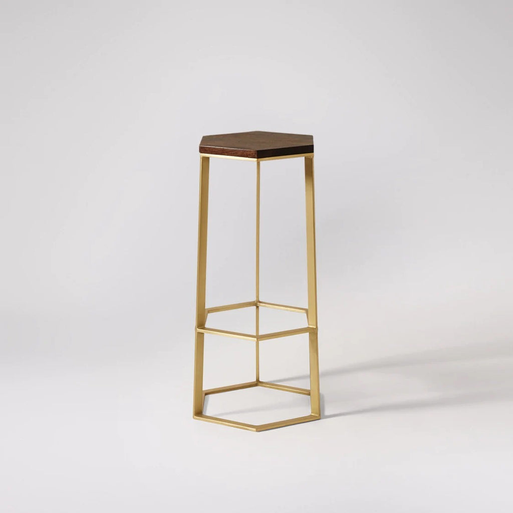 Bar stool made of solid mango wood and iron - J.L.HOME DECOR