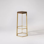 Bar stool made of solid mango wood and iron - J.L.HOME DECOR