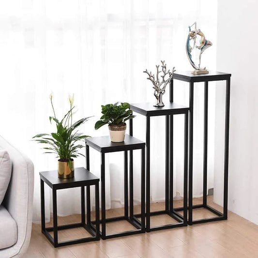 Designer Box type metal plant stand | Pack of 4 - J.L.HOME DECOR