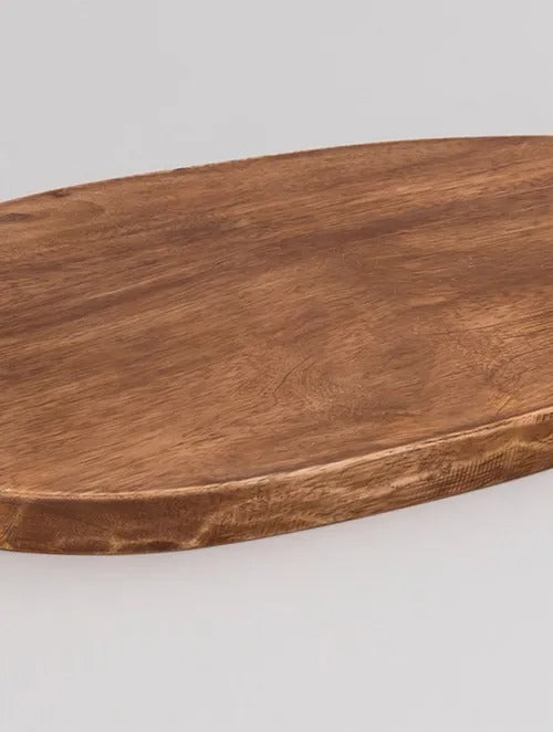 Brown Mango Wood And Enamel Merine Chopping Board (L-16in, W-7in, H-1in) - J.L.HOME DECOR