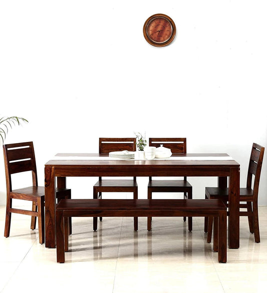 Teen Panti Six Seater Solid Wood Dining Set - J.L.HOME DECOR