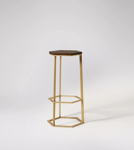 Bar stool made of solid mango wood and iron - J.L.HOME DECOR