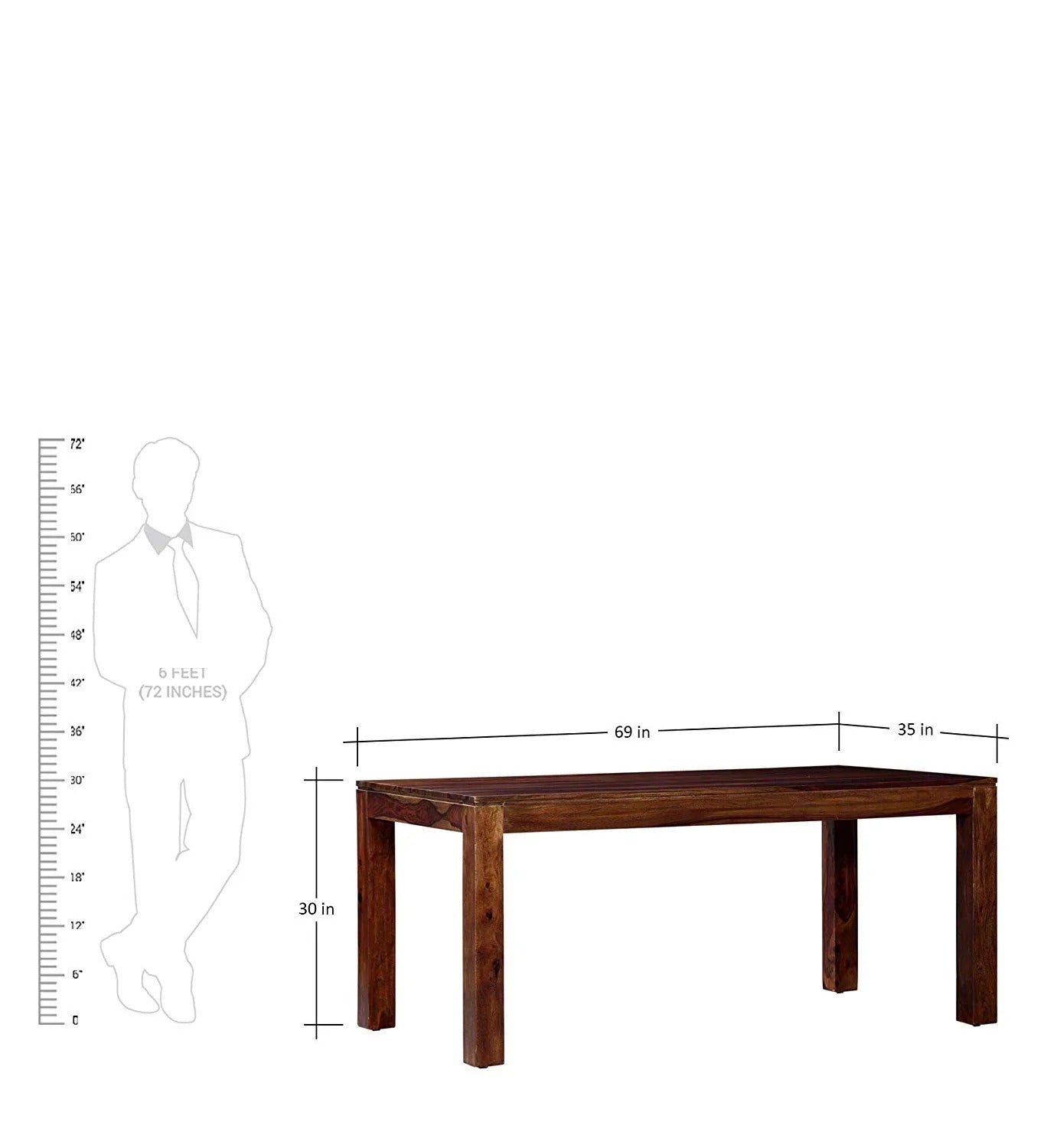 Teen Panti Six Seater Solid Wood Dining Set - J.L.HOME DECOR