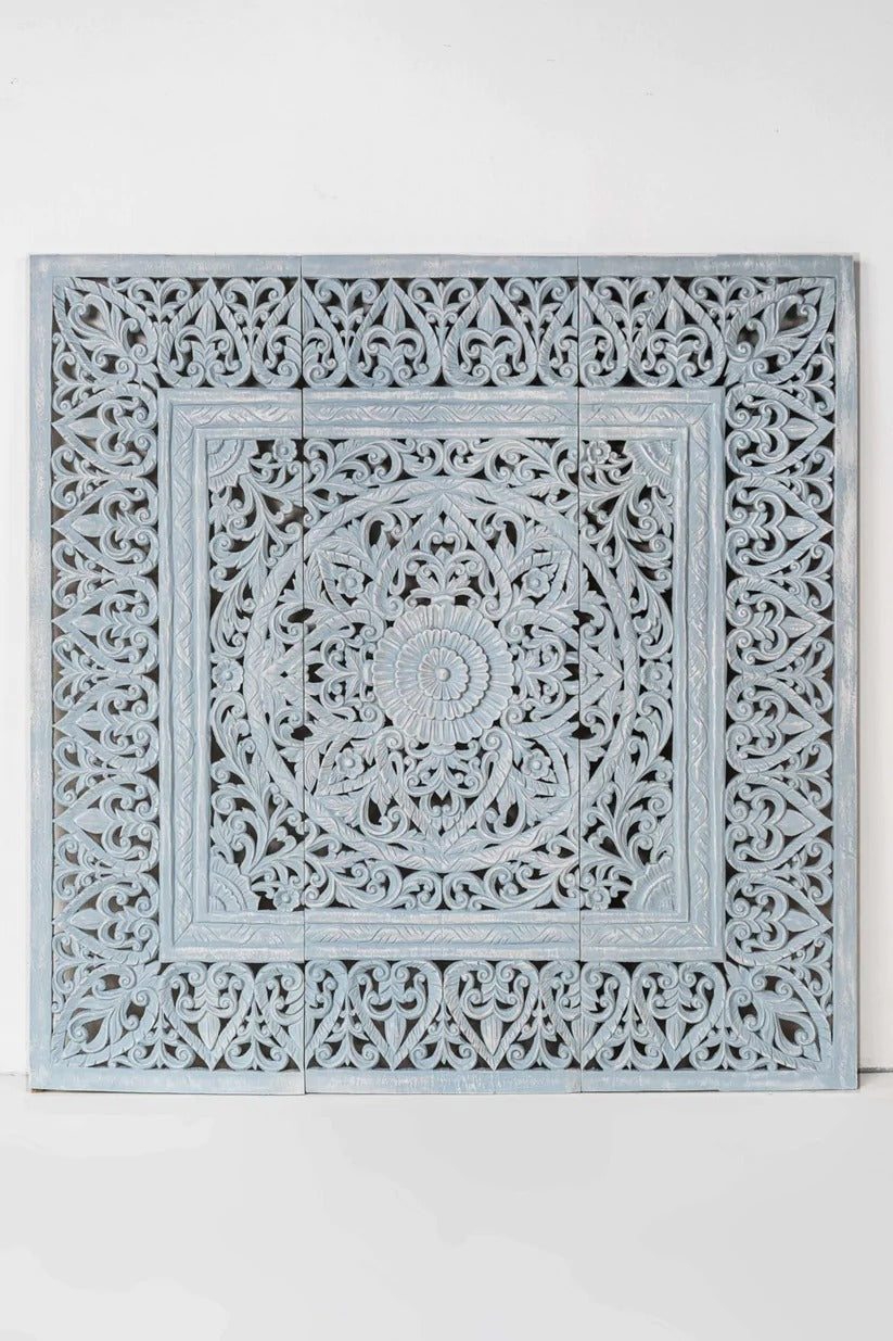 Distressed Blue Headboard - J.L.HOME DECOR