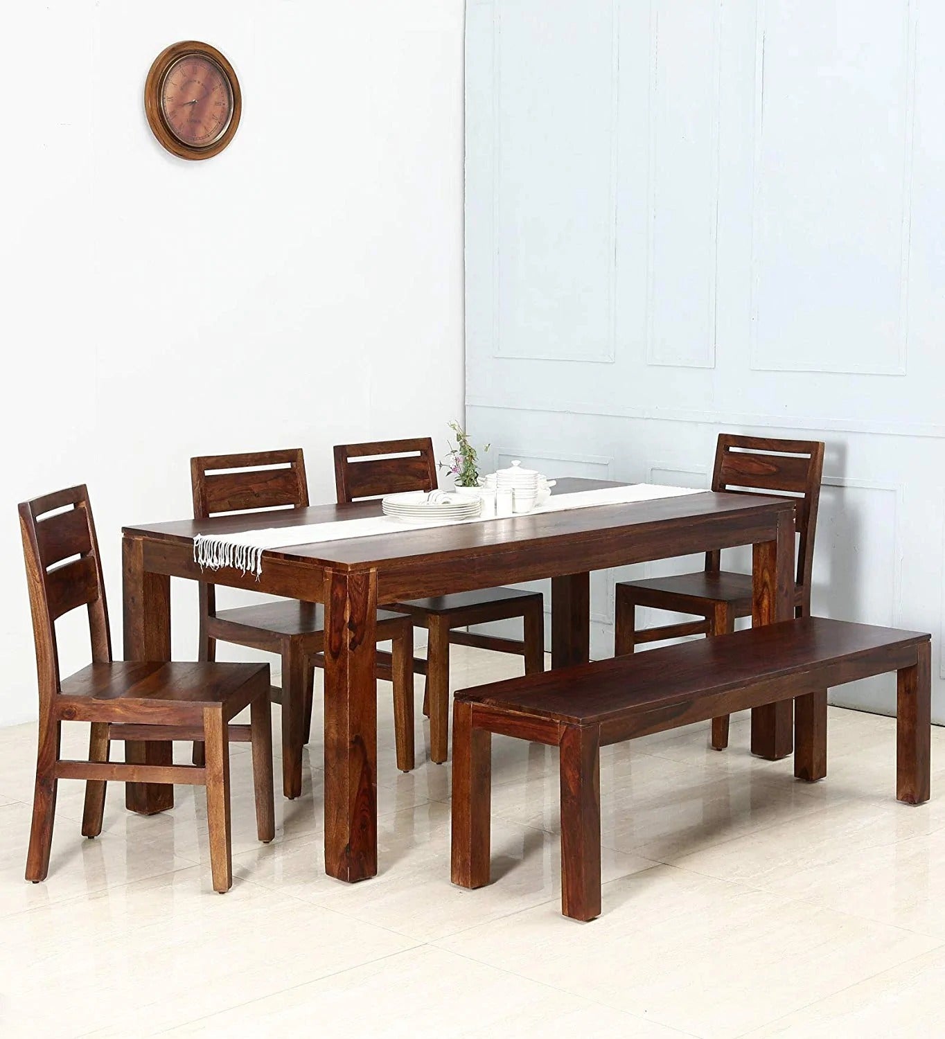Teen Panti Six Seater Solid Wood Dining Set - J.L.HOME DECOR