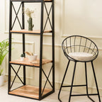 Metal & Acacia Wood Shelving Unit - J.L.HOME DECOR