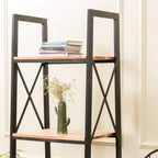Metal & Acacia Wood Shelving Unit - J.L.HOME DECOR