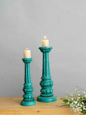 Retro Candle Holders White-Set of 2 - J.L.HOME DECOR