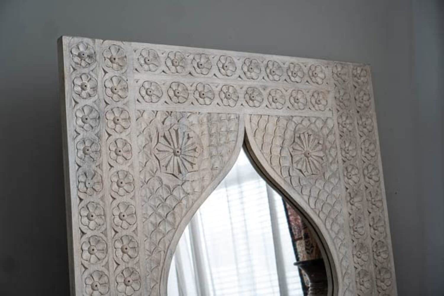 Rustic Carved Large Mirror Frame - J.L.HOME DECOR