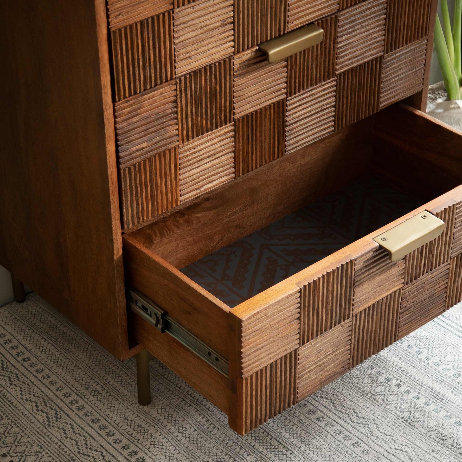 Triple drawer chest with metal stand - J.L.HOME DECOR